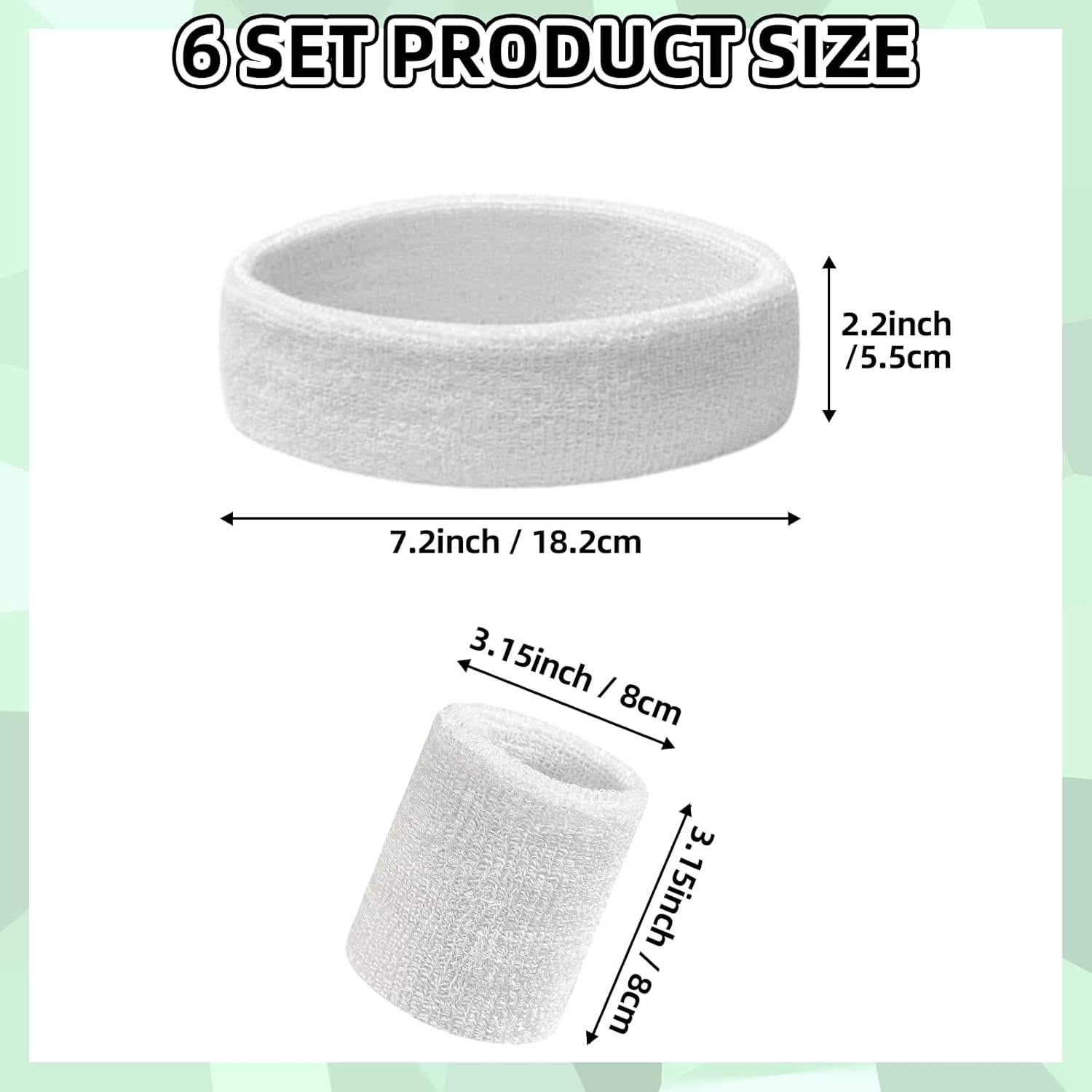 18 Pcs Sweatbands Headband Wristband Set Multicolored Striped Terry Cloth Sports Athletic Gym 80s Sweat Headbands - Image 2