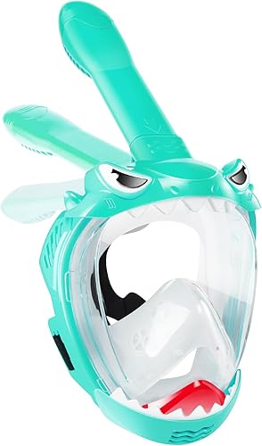 Miniatura 14 de Full Face Snorkel Mask for Kids with 180° Panoramic View, Snorkeling Set Featuring Anti-Leak and Anti-Fog Foldable Dry Top Design for Safe Azul