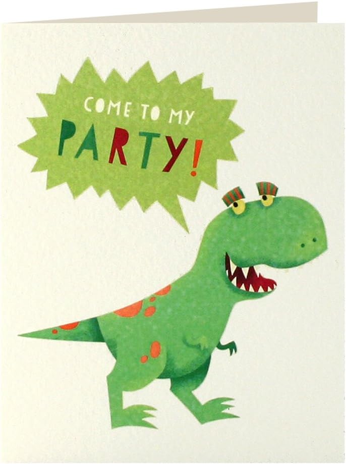 James Ellis MC2600 Mini Stationery "Children's Dinosaur Party" Invitation Card (Pack of 5)