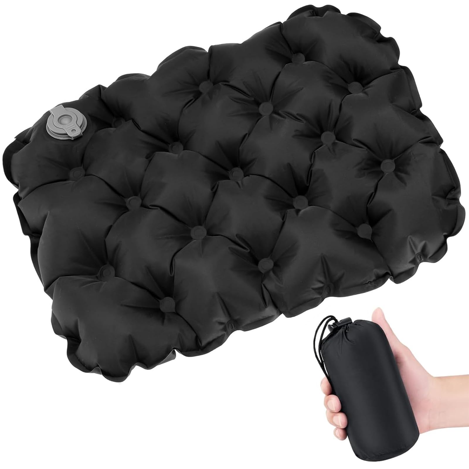 Inflatable Travel Pillow, Car Seat Cushion, Travel Car Seat Pad with Carry Bag, Lightweight Foldable Waterproof Inflatable Cushion, Travel Cushion for Garden Seat, Sun Lounger, Airplane, Car & Office