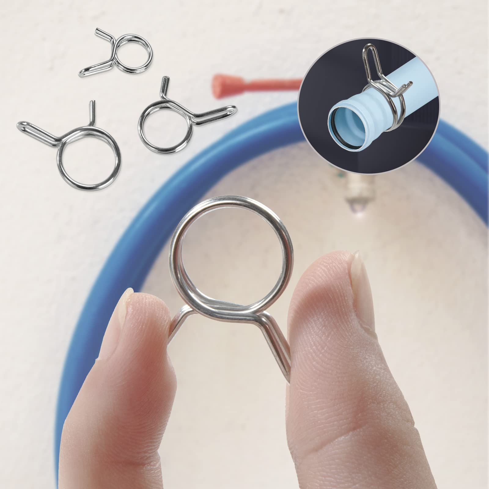 150 Pièces Collier De Serrage Ressort 10 Tailles 5-14mm Pince