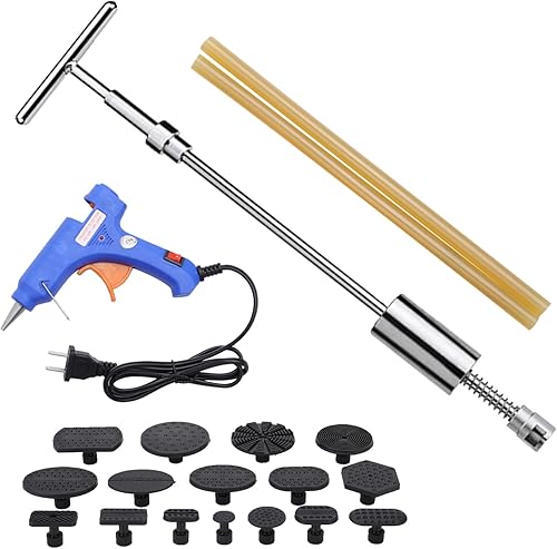 Miniatura 1 de Kit de reparación de abolladuras sin pintura, 16 unidades, pestañas negras gruesas para bricolaje para eliminación de abolladuras corporales de