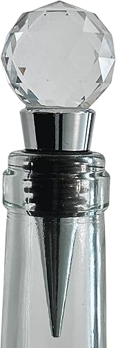 Miniatura 10 de Evenchae Tapón para botella de vino de cristal facetado, reutilizable, sello hermético, en caja de regalo, 3.5 pulgadas de alto (amarillo)