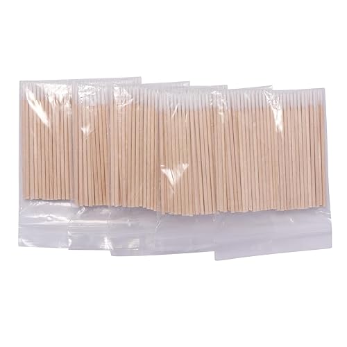 Miniatura 2 de 1200 Uds. Uñas de madera de algodón hisopo de limpieza de 2.8 in Microbrush pestañas Sticks Tip Ear Toothpick Maquillaje Palillos de cejas Pegamento