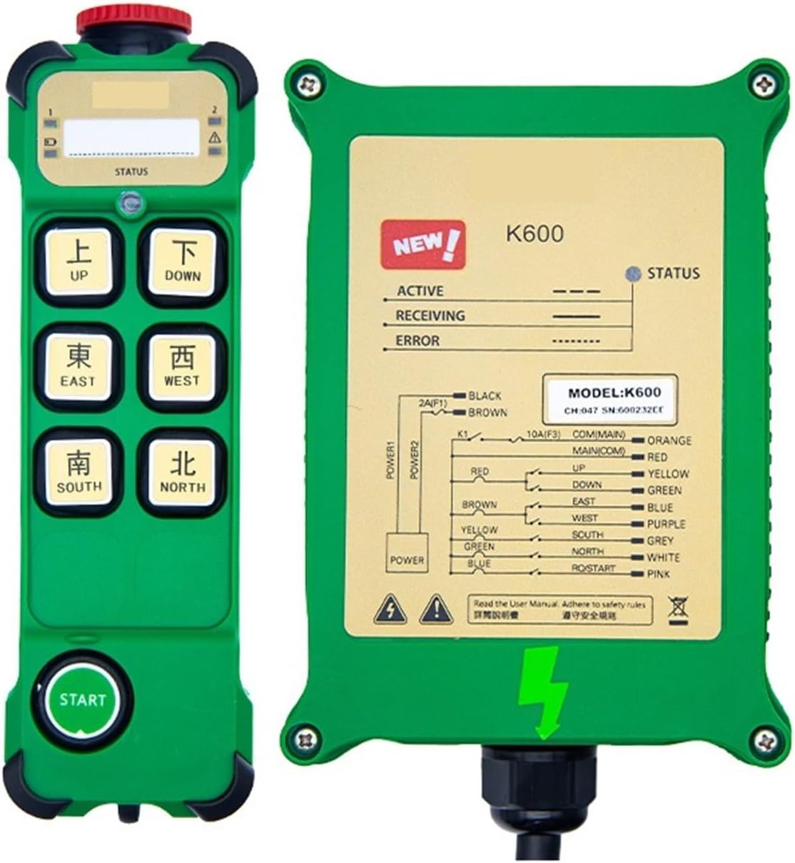 Remote control Industrial Remote Control Single And Double Speed Crane Wireless Driving Electric Hoist MD Gantry(K800,110-460v)