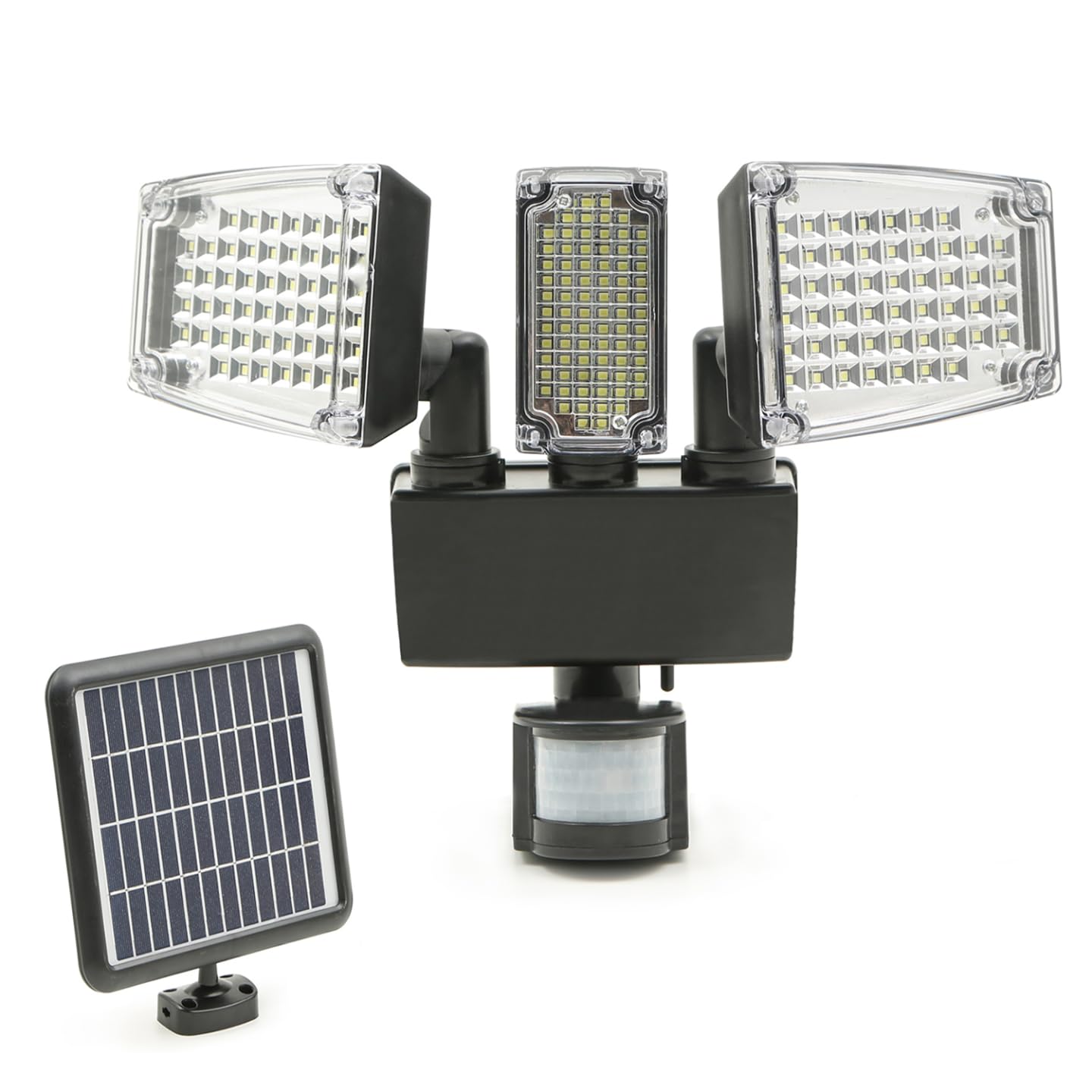 IDMarket - Projecteur Solaire 3 têtes 178 LED détecteur de Mouvement