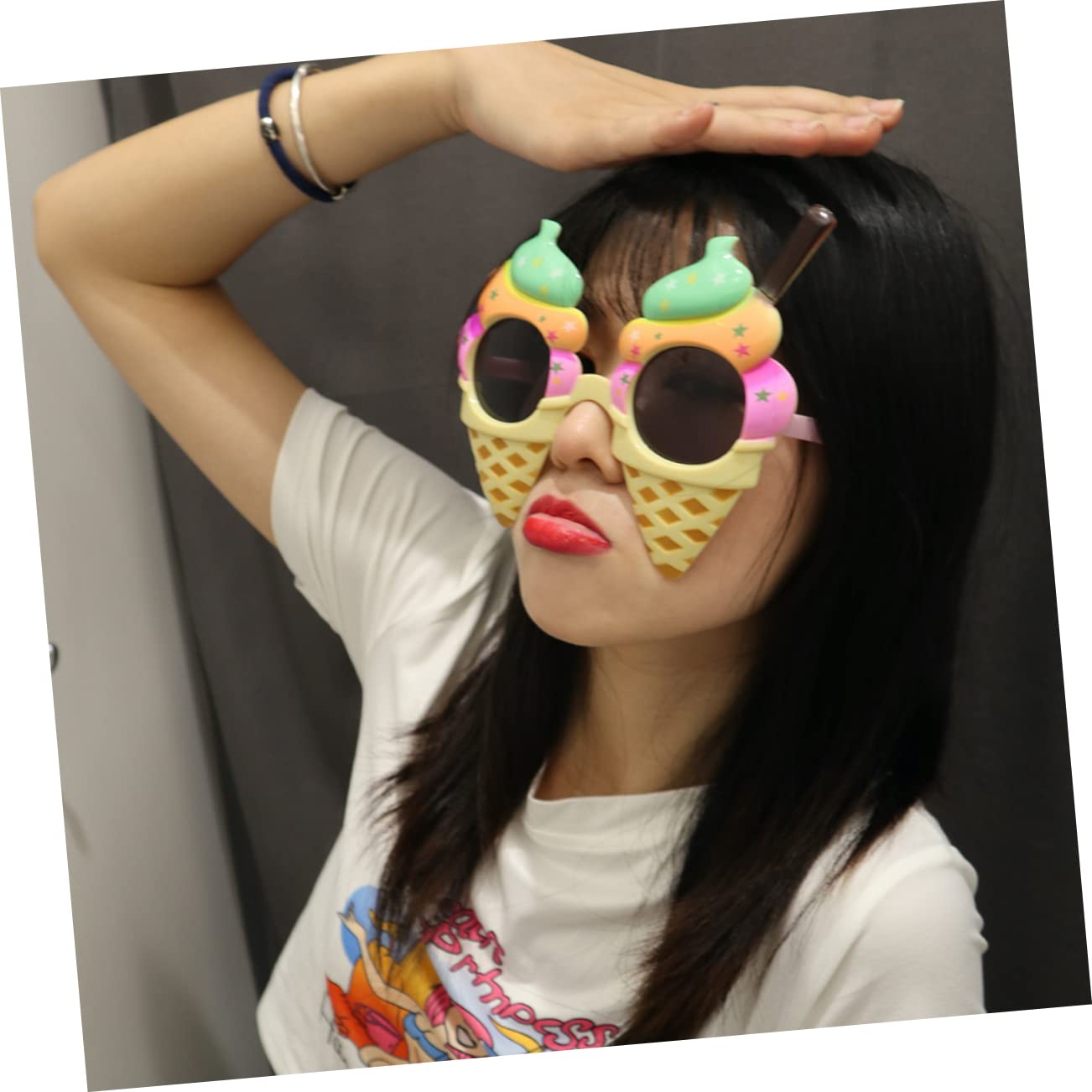 SHERCHPRY 3juegos Gafas De Sol Diseño De Helado Para y Fotografía Accesorios Divertidos Para Adultos y Niñas