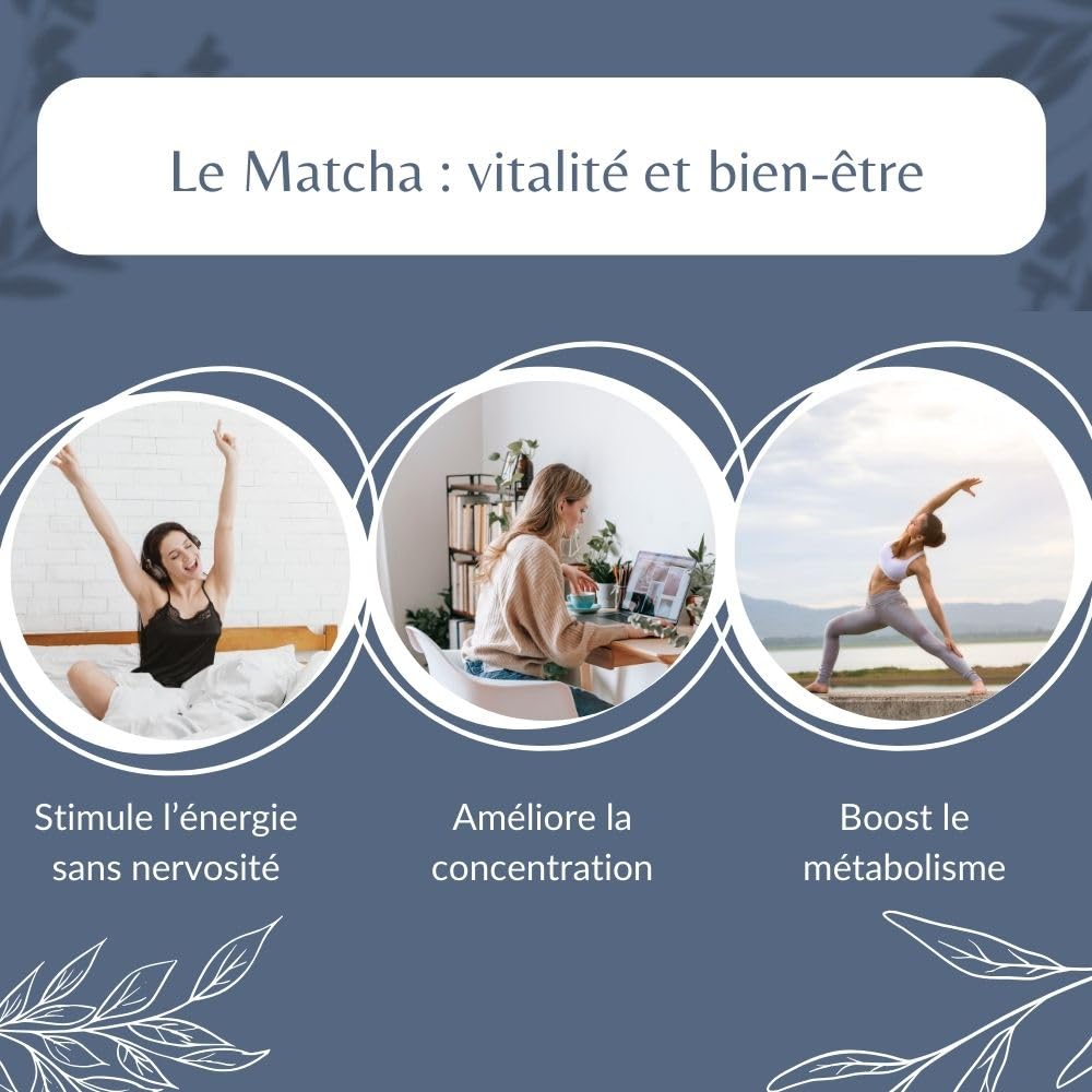 Matcha Bio Japonais - Poudre de Thé Vert Broyé en Vrac - Thé Traditionnel pour Dégustation Haute Qualité - 100% Naturel - Agriculture Biologique - Sachet 100 gr (50 Tasses)
