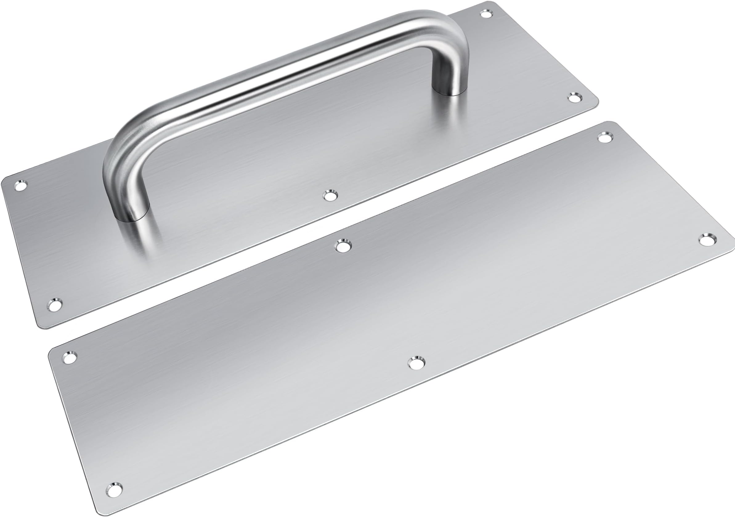 VRSS 304 Stainless Steel Satin Finish Door Push Pull Handles, 100mm Width x 300mm Height x 1.2mm Thick, 180mm Hole to Hole, 200mm Handle Length, 19mm Pull Diameter 1 Set