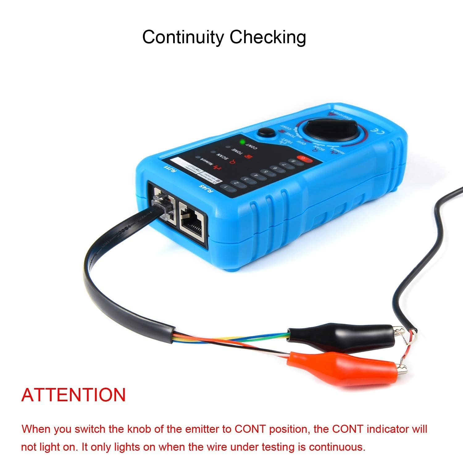 MAKWORLD Lan Tester with Wire Tracker, RJ11 RJ45 Line Finder Cable Tester for Network LAN Ethernet Cable Collation, Phone Telephone Line Tester (Multicolor) 3