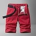 Men's Summer Micro-Elastic Trendy Ins Slim Fit Cotton Five-Pocket Casual Mid-Length Shorts Black 36