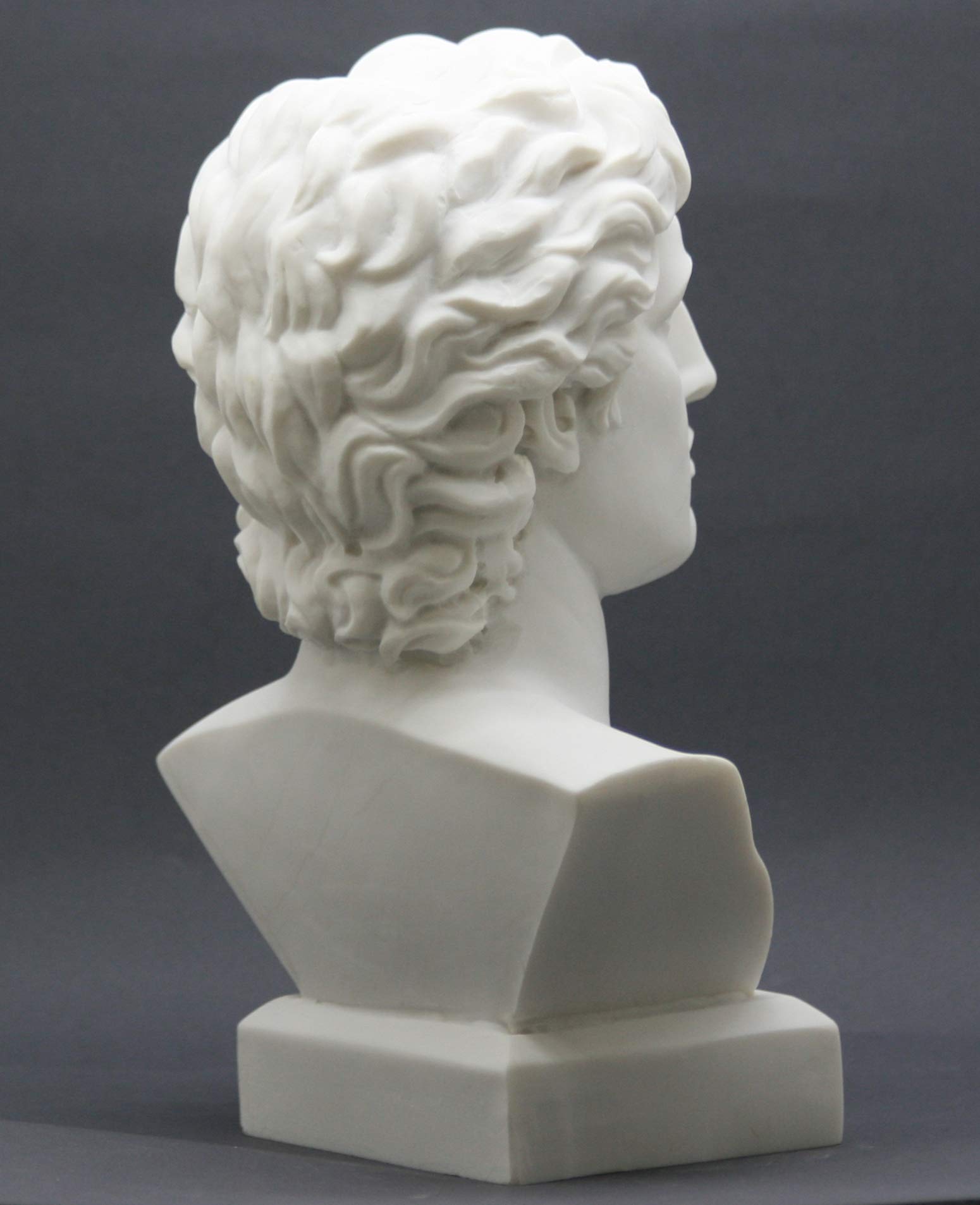 Alexander The Great Head Büste griechische Statue aus gegossenem Marmor, Skulptur 28 cm