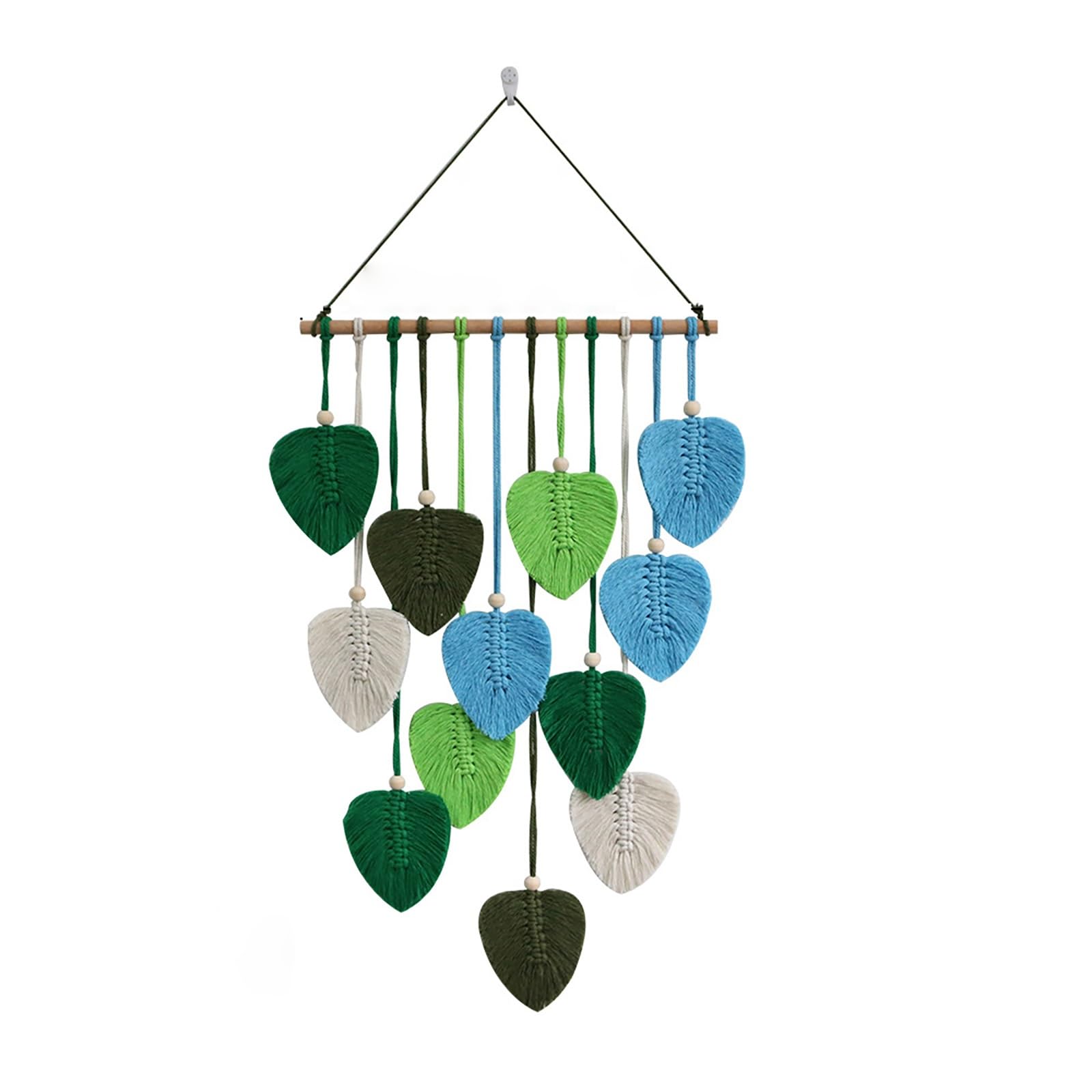 TaLcuS Handmade Woven Cotton Rope Tapestry, Boho Chic Macrame Wall Hanging with Tassels & Beads – Aesthetic Bohemian Decor for Bedroom, Living Room, Office, Apartment(A3)