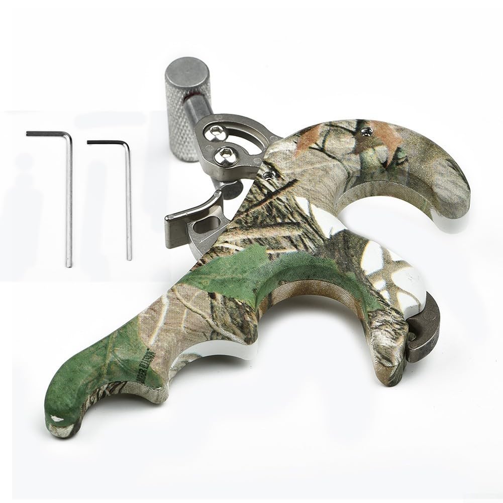 Aluminum Alloy Compound Bow Release Aid, 4 Finger Grip for Target Hunt