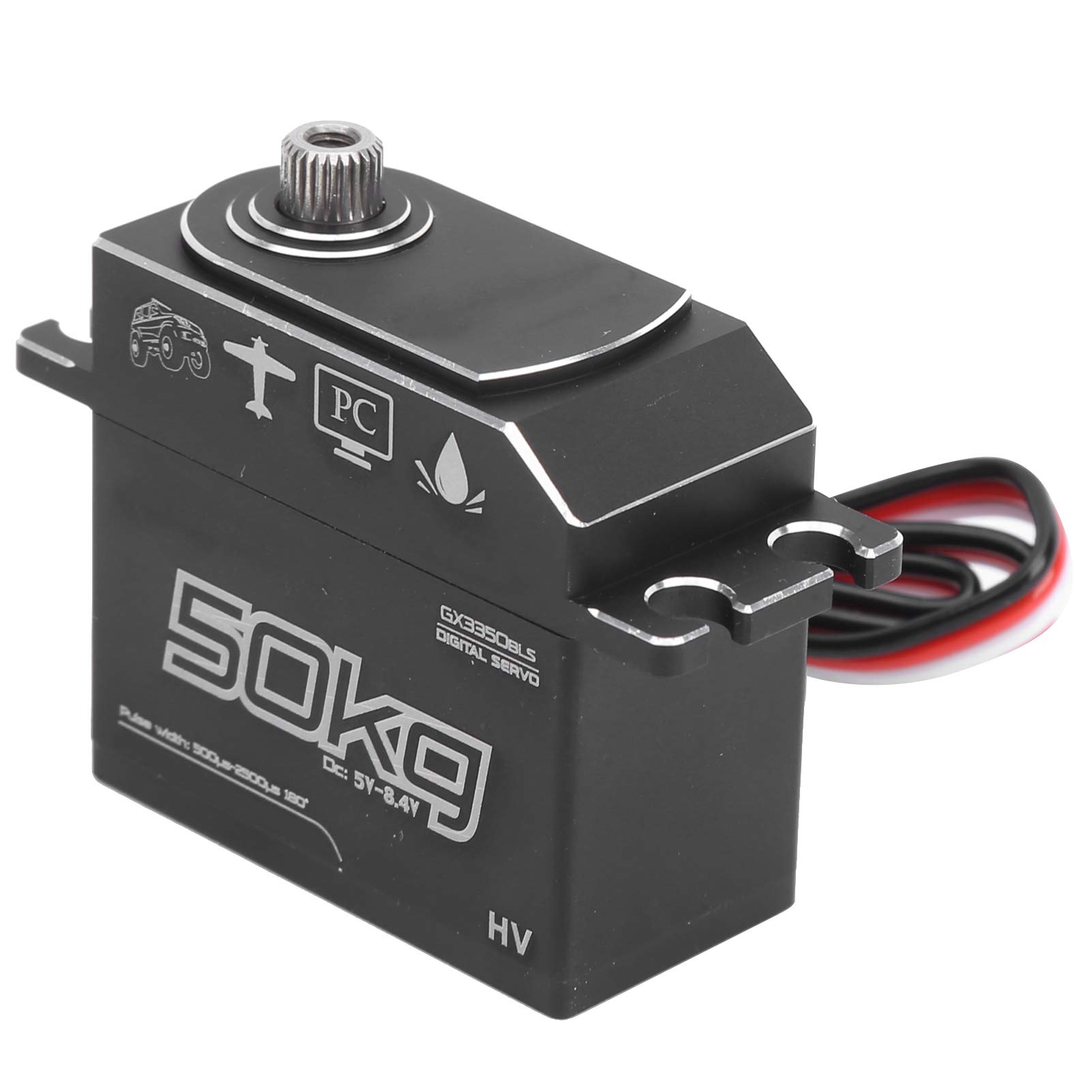 Serwo 50 kg, praktyczne do stosowania serwo ze stali nierdzewnej o silnym momencie obrotowym, do łodzi RC 1/10 1/8 RC Car