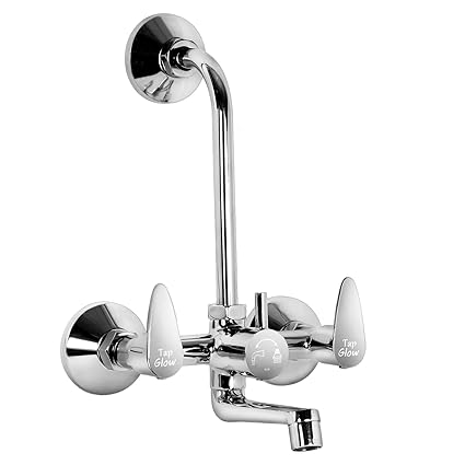 Tapglow VIGNET 2 Full Brass Wall Mixer with L- Bend VIG-1160 Mixer Faucet Full Brass Wall Mixer Mixer Faucet (Wall Mount Installation Type)