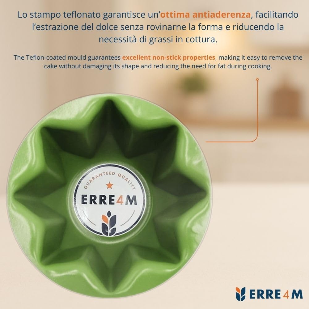 Erretre srl Molde para pandoro teflón antiadherente de 750 gramos de aluminio profesional