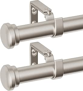 Amazon.com: Oneach 2 pack 1 inch Curtain Rod for Windows 72 to 144 inch ...