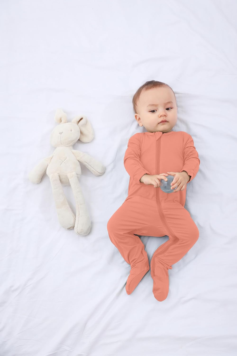 Baby Boy Footed Pajamas with Mittens,Rayon Made from Bamboo Sleepers, 2 Way Zipper Long Sleeve Pjs - Image 7