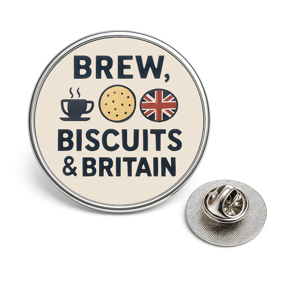 Union Jack Lapel Pin Badge British Flag Brooch UK Souvenir Patriotic Pin for Royal Events Remembrance, Veterans National Celebrations Great Britain Collectable Gift (20mm) (Brew Biscuits Britain)