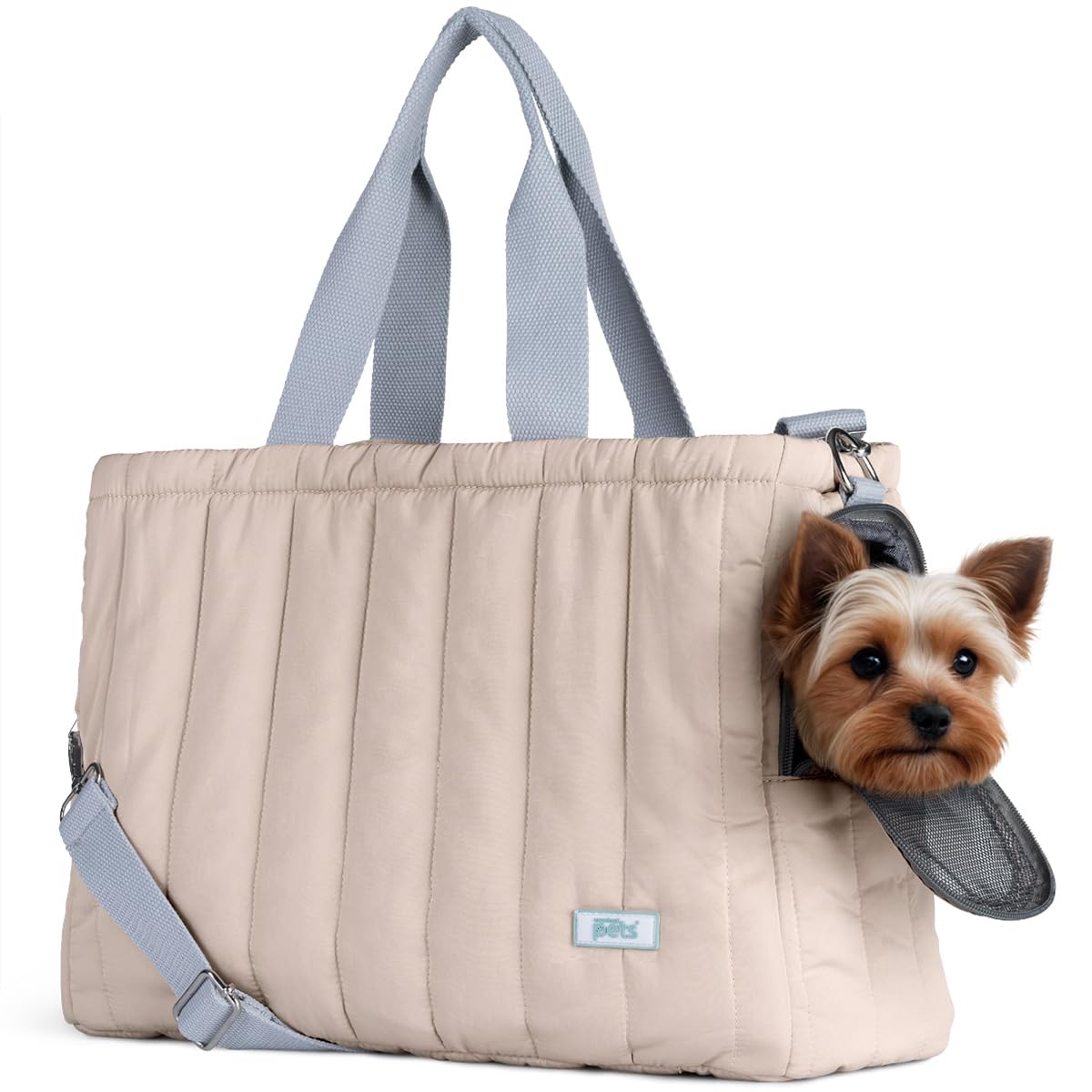 ESQUIMAL Bolsa Transportadora para Perro, Mascota Pequeña, Mochila de Viaje 42x18x29cms (Khaki)