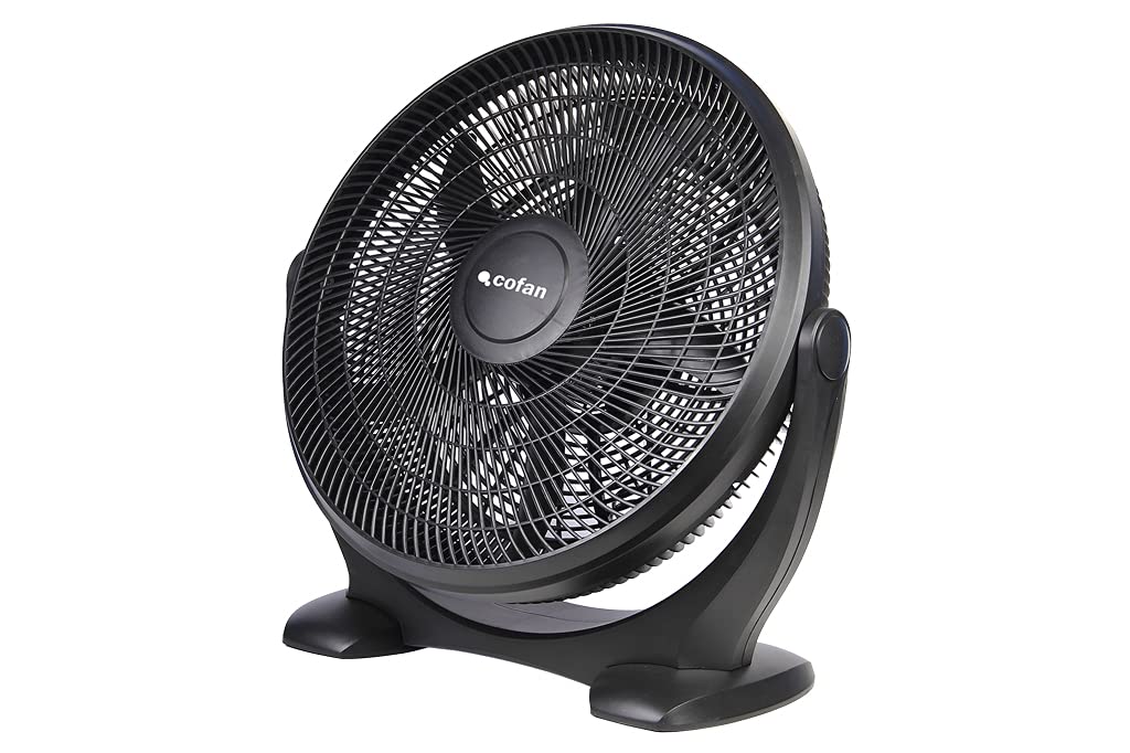 Cofan Ventilador de Suelo | Modelo Toledano | Color Negro | Con 5 Palas | Medidas 58,5 x 25,5 x 59,5 | 3 Velocidades