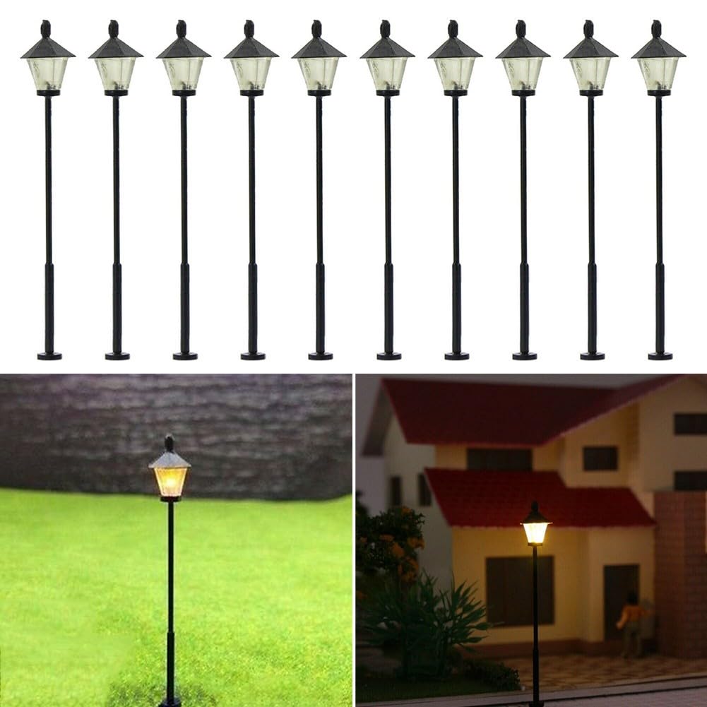 10Pcs Miniature LED Street Lamps For Model Railway Parking Lights, Model Railway Train Lamp Post, Model Train Lights, Ho Scale Street Lights