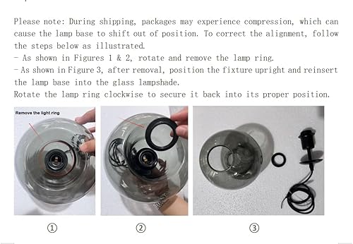 Miniatura 9 de Lámpara colgante de vidrio ahumado, iluminación colgante de globo para isla de cocina, accesorio de luz colgante moderno para techo para dormitorio,