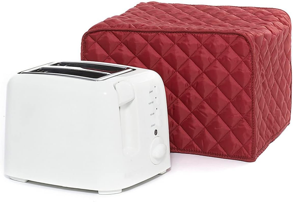 SOLUSTRE 3pcs Red Polyester Blend Toaster Cover for Two Slice Appliances Machine Washable Fits Standard Protects and Spills