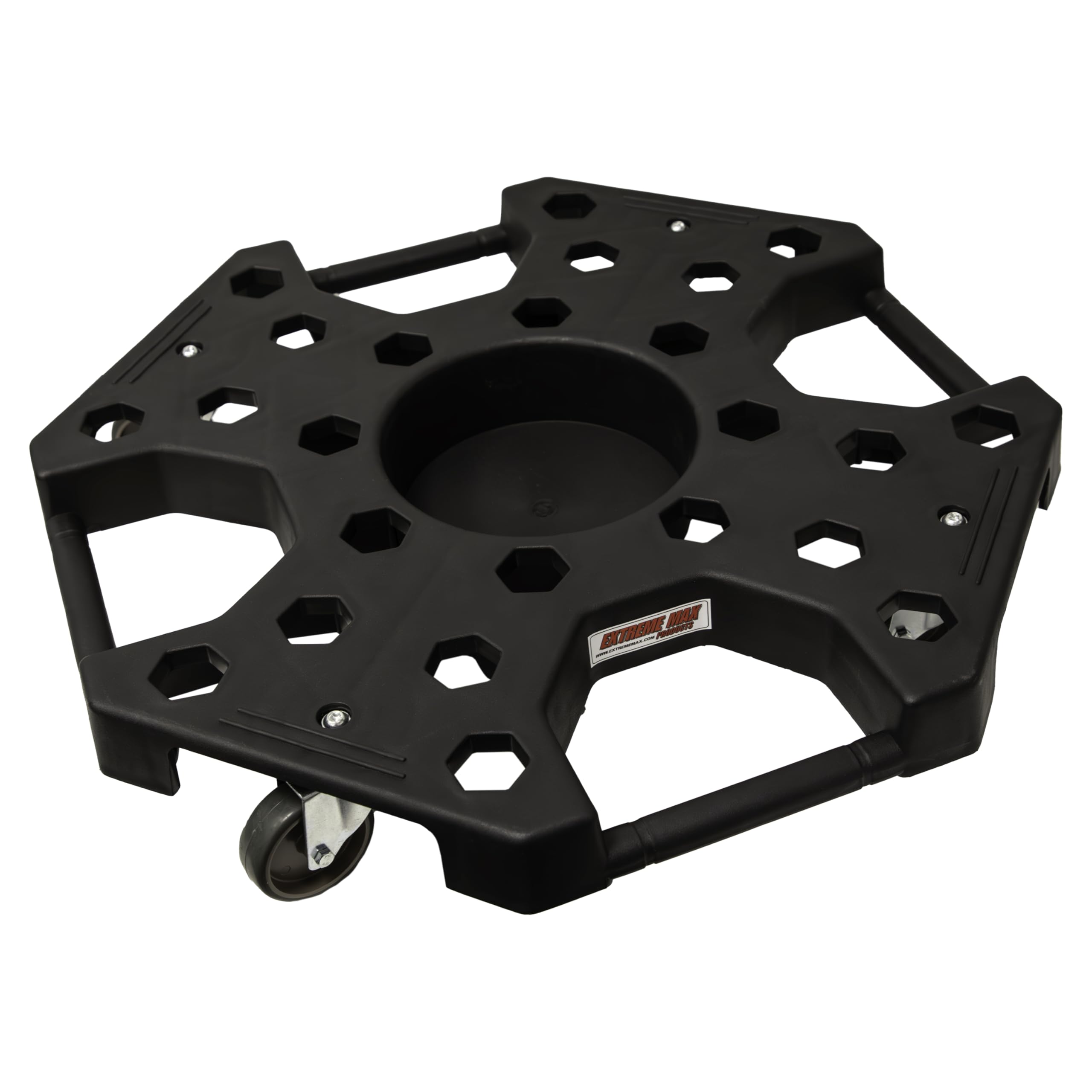 Extreme Max 5001.6815 Tire Dolly with Grip Handles – Heavy-Duty Tire and Wheel Transport Cart with Locking Casters and 360° Swivel, Holds 5 Mounted