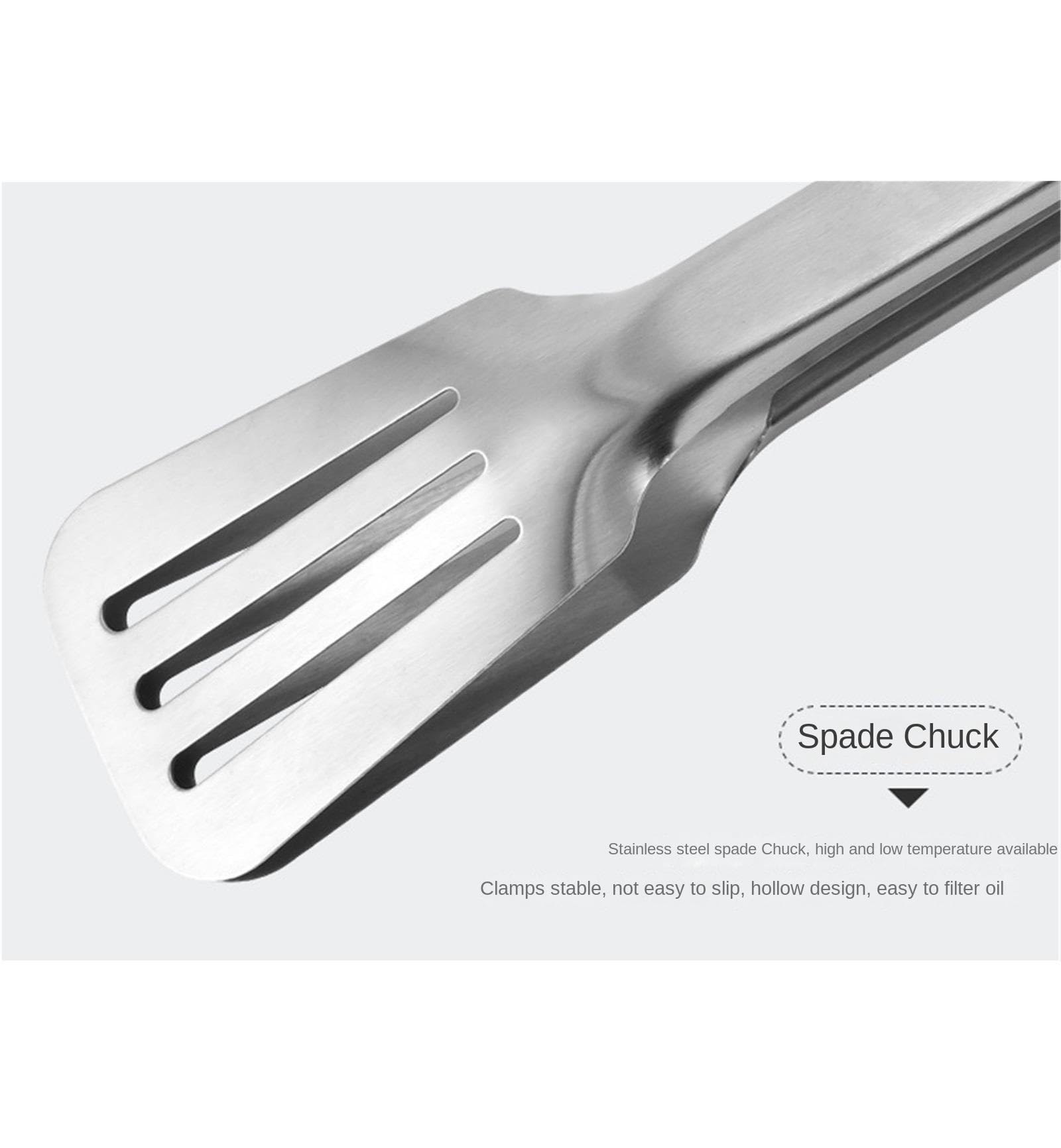 Pinze da cucina, Pinza for griglia con manico in silicone in acciaio inossidabile nero rosso 26-34 cm(Rosso,26cm)