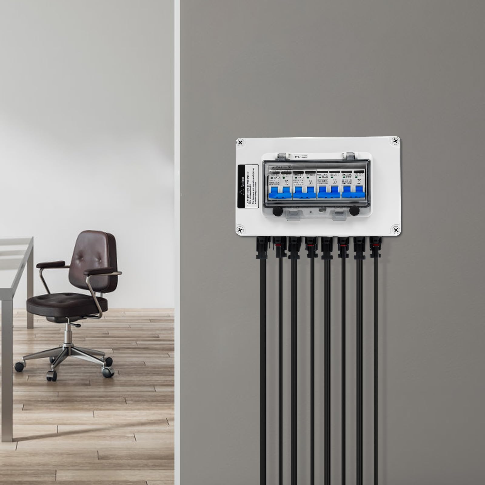 DC Trennschalter PV Anlage DC12V-DC400V 4 String 4 polig 30A IP67 Wasserdichtes Solar Leitungsschutzschalter Sicherungsautomat FüR Solar-PV-System