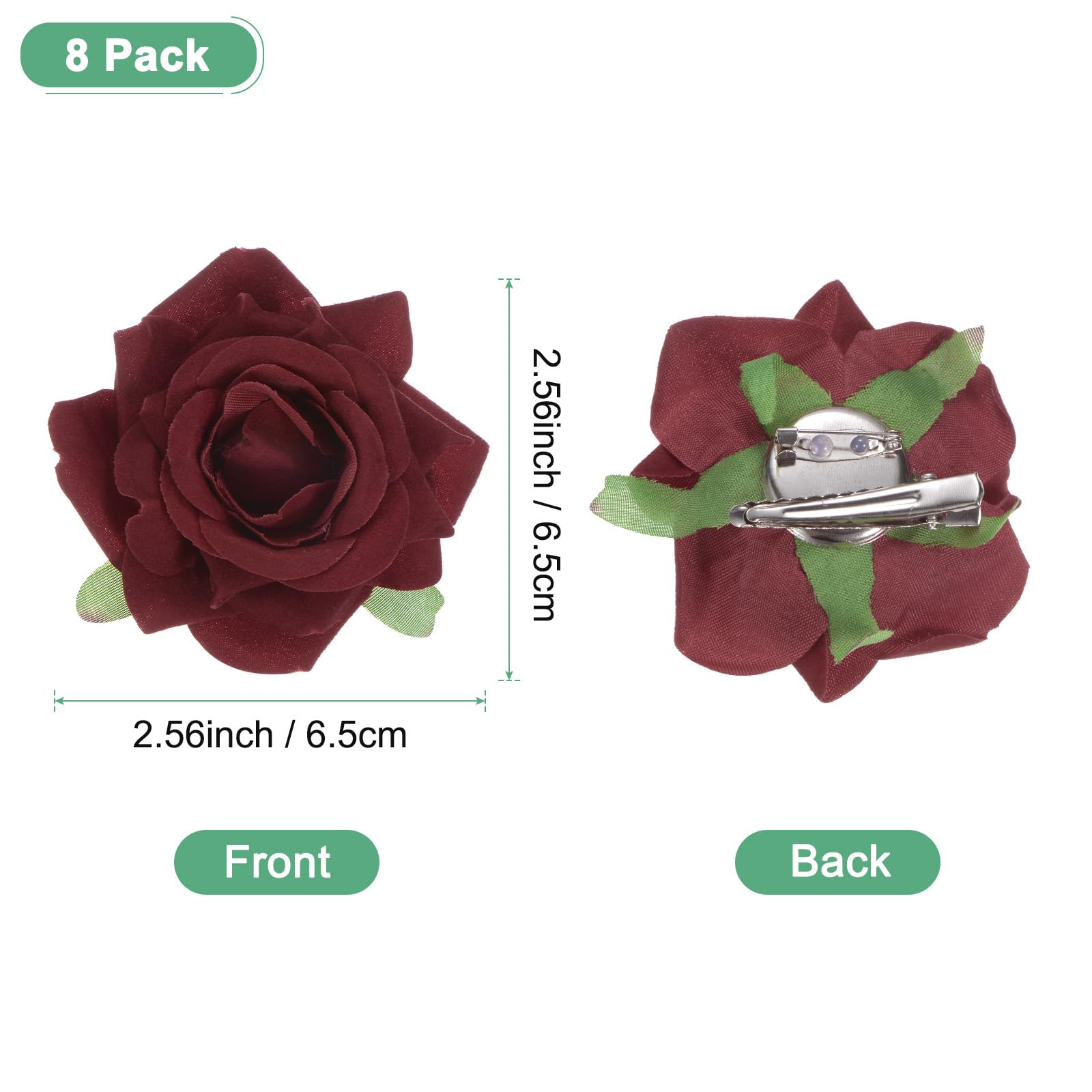 M METERXITY 8-Pack Rose Hair Clips - Image 3