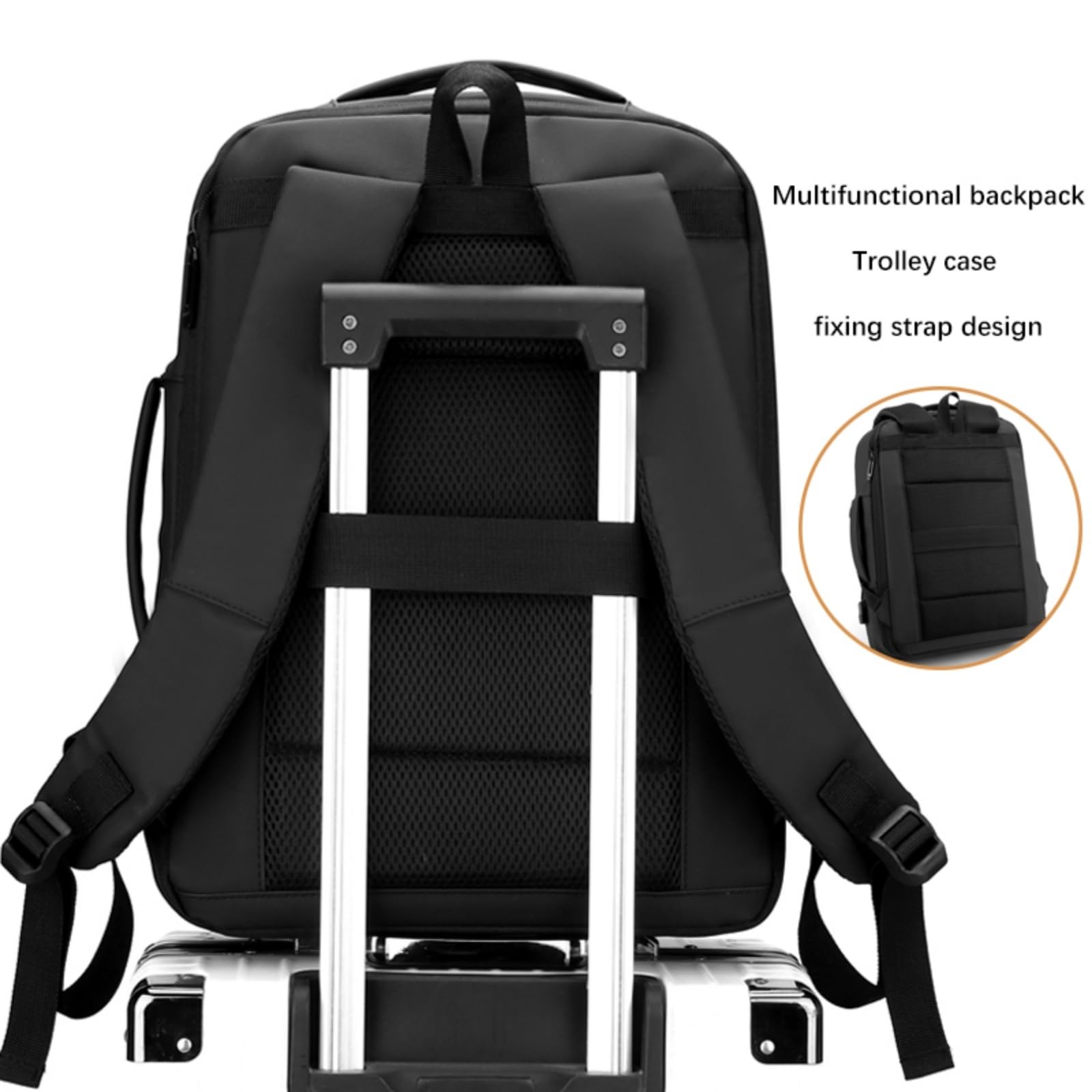 Mochila escolar Zaino per Laptop Aziendali, Multifunzionale Impermeabile Notebook con Porta di Ricarica, Borsa da Libro Scuola E Viaggio degli Uomini