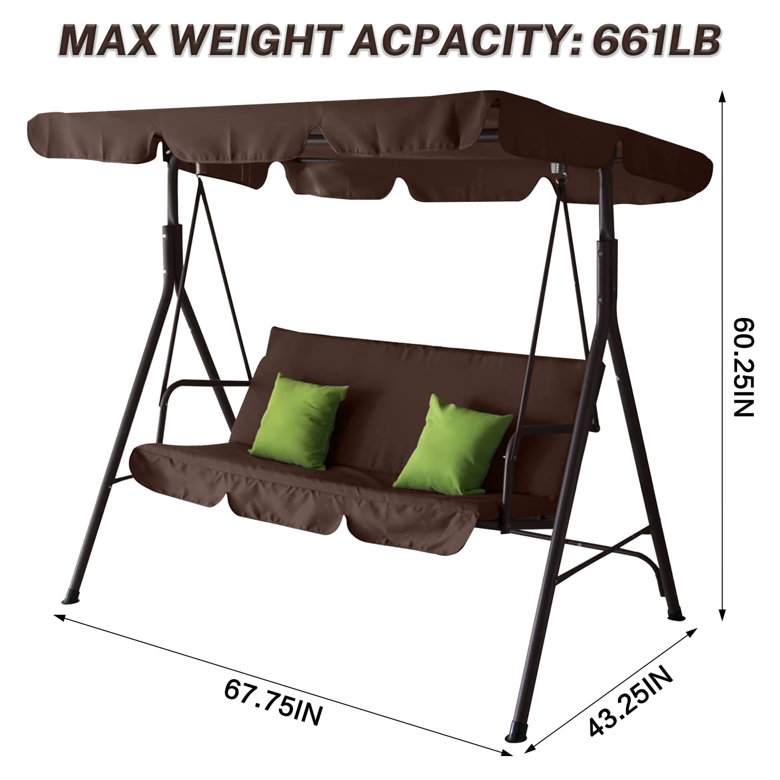 Seater Patio Swing Luxury Heavy Duty Garden Seater Swing Seat