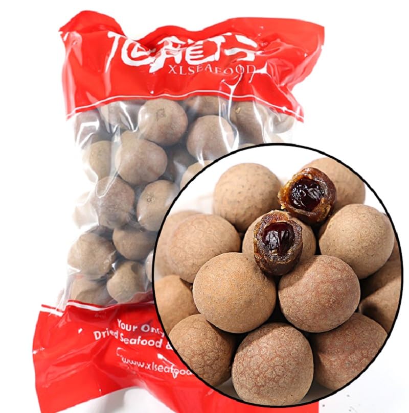 Premium grade dried longan with shell (8OZ) 美国旭龙行 带壳原粒冻干桂圆 龙眼肉 无硫无漂白 补脑安神 补血养颜 0.5磅 227g / 8oz (8oz)