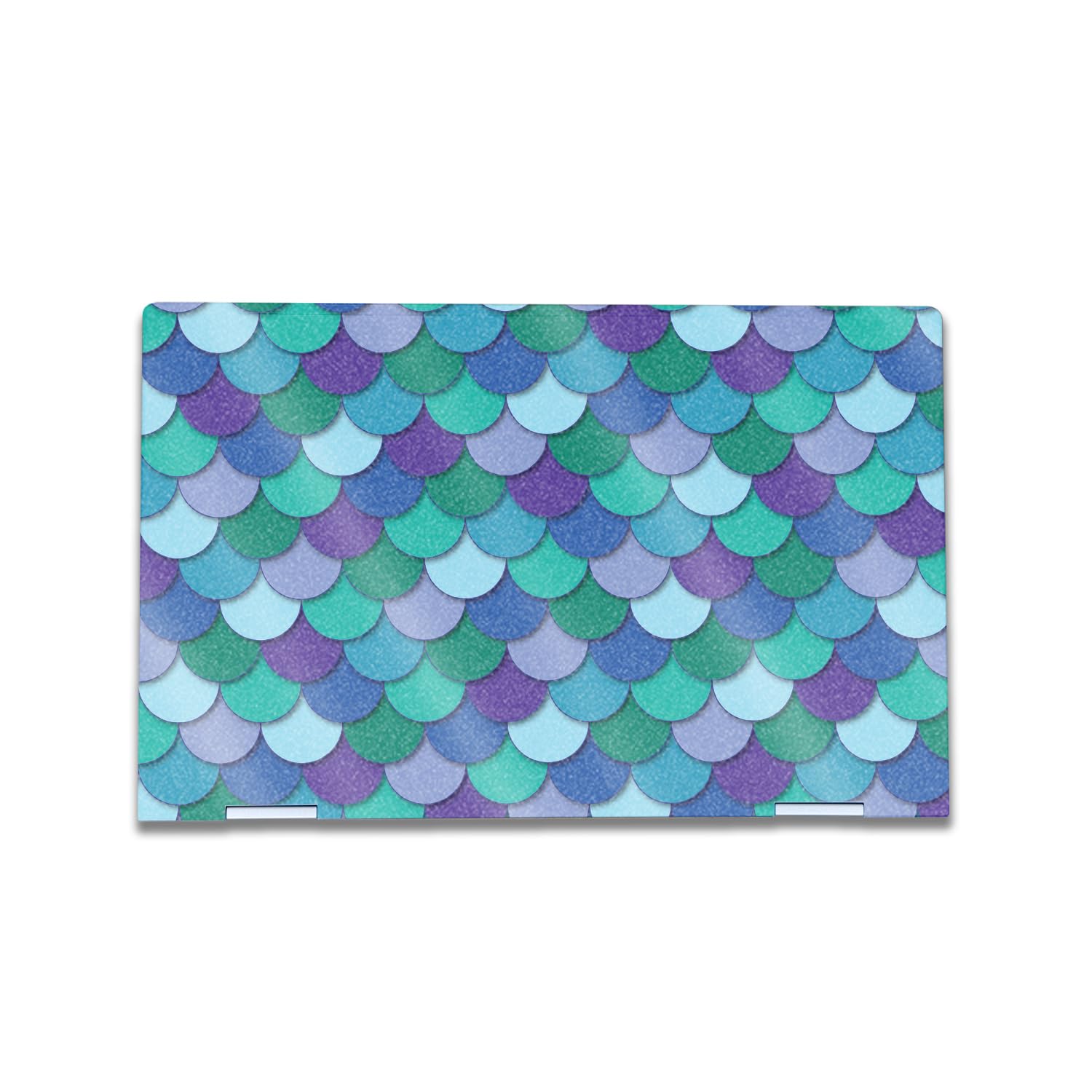 Glossy Glitter Laptop Skin Compatible with HP Envy x360 15” (2023) - Blue Scales - Premium 3M Vinyl Protective Wrap Decal Cover - Easy to Apply | Crafted in The USA by MightySkins