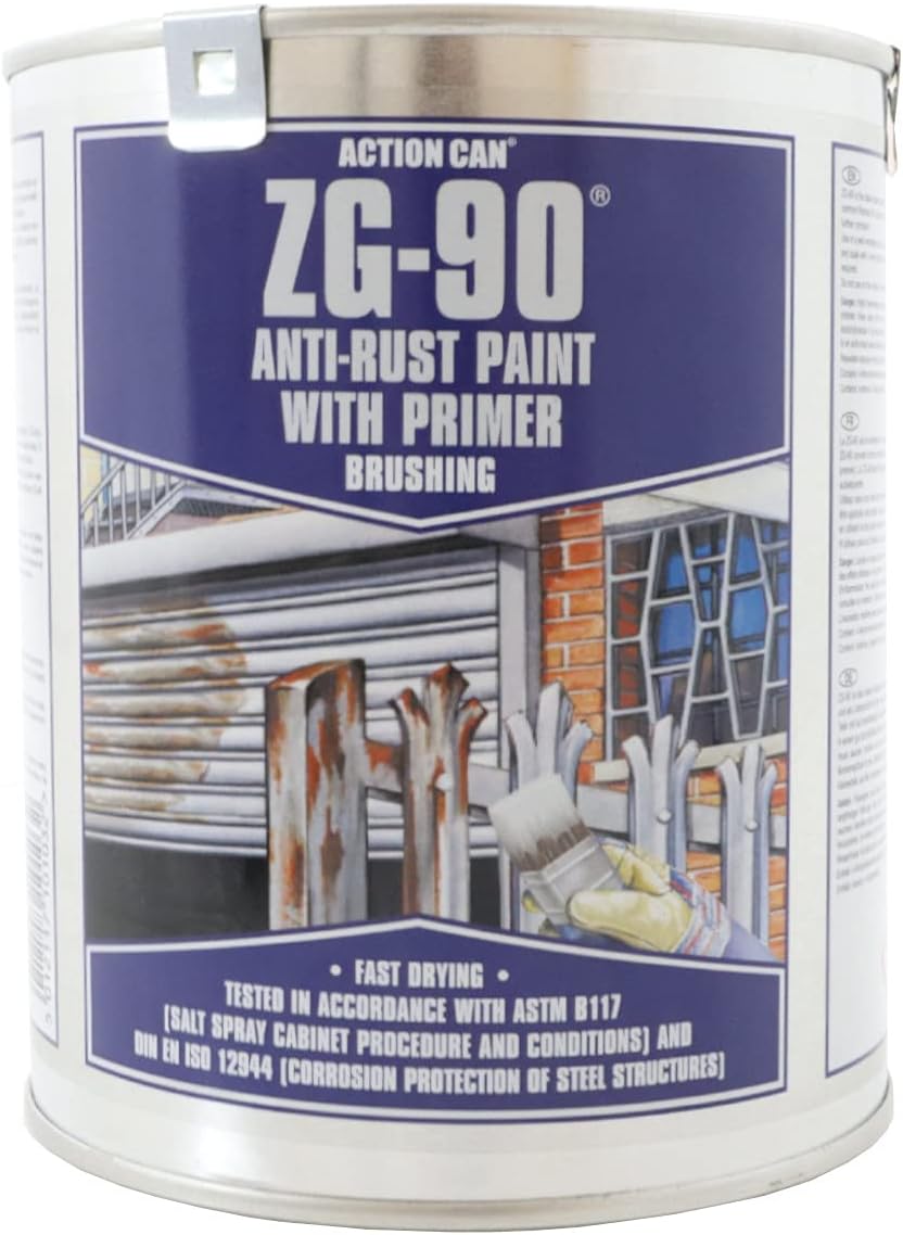 Silver ZG-90 Brush on Zinc galvanising Paint undercoat and top coat in 1 Large 900ml Tub, anti rust galv paint