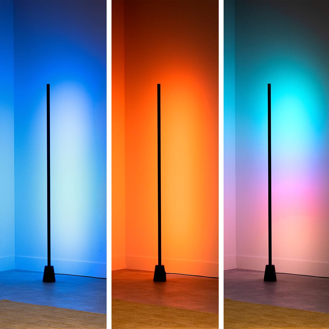 WiZ Lampa podłogowa gradient, Wyświetla wiele kolorów jednocześnie (RGBIC), Łatwy montaż i konfiguracja, łączy się z Wi-Fi, Sterowanie Aplikacją/Głosowe, Działa z Google Home, Alexą i HomeKit