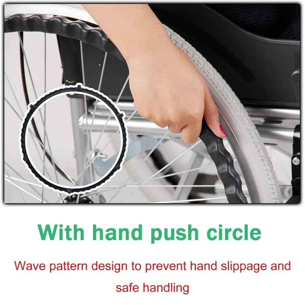 Conjunto De 2 Recambio De Ruedas Para Sillas De Ruedas 20 22 24 Pulgadas, Rueda Trasera De Silla De Ruedas Manual, Ruedas De Repuesto Antideslizante(Gray,22in/55cm)