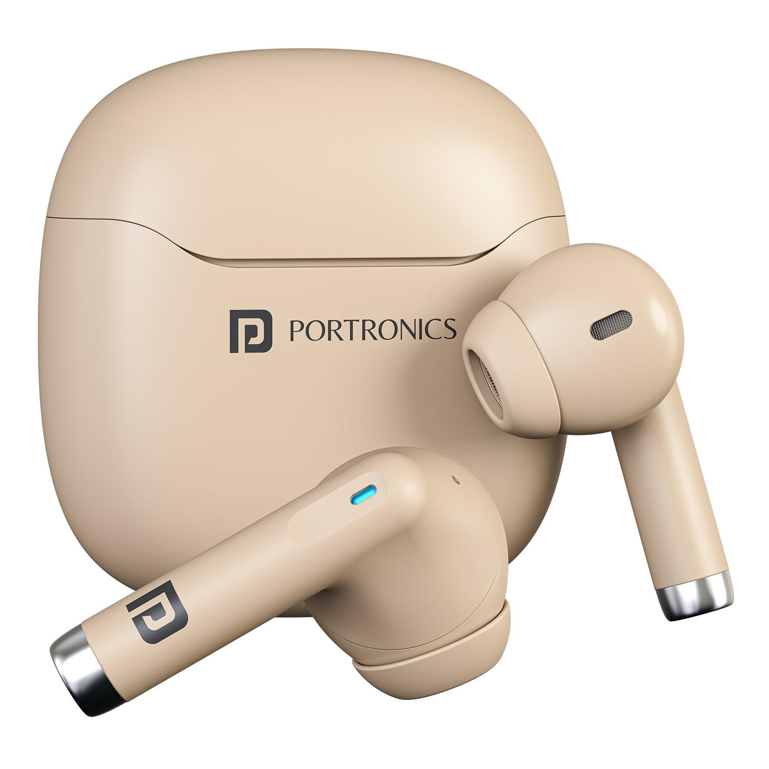 Portronics Twins S18 Pro in Ear TWS Earbuds with 30H Playtime, in Built HD Mic, Game/Music Mode, 13mm Dynamic Driver, Low Latency, Touch Control, Type C Fast Charging, Light Weight, Comfy Fit(Beige)-image-10