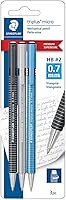 Vista 1 de STAEDTLER Triplus - Lápices mecánicos micro de 0.028 in HB #2, ergonómicos, paquete de 3 con borrador giratorio, herramientas de dibujo y dibujo