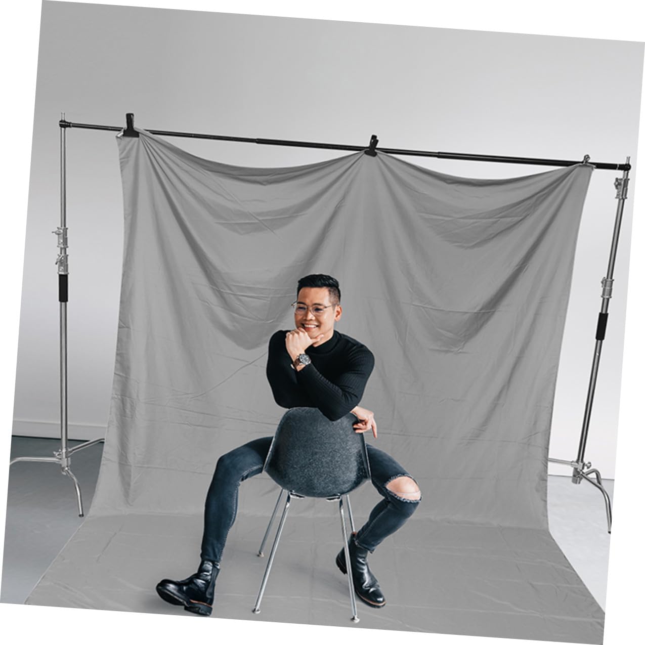 LALAFINA Sfondo Fotografico Grigio 3x2 M Ispessito Lavabile per Studio e Decorazioni Domestiche, Telo di Sfondo Resistente per Allestimenti Scenici e Banchetti, Panno Fotografico Versatile