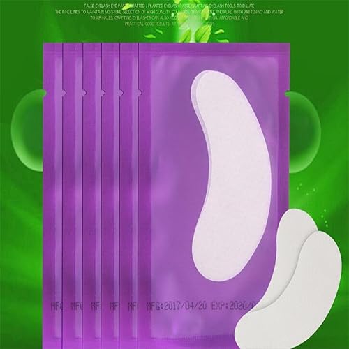 Miniatura 6 de Juego de 100 pares, parches de gel para ojos, almohadillas para debajo de los ojos, parches de gel para ojos sin pelusa (morado)