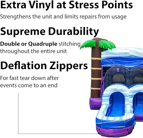 Miniatura 6 de TentandTable Tobogán acuático inflable para niños pequeños y niños, castillo animoso de grado comercial para adultos, casa de salto, incluye