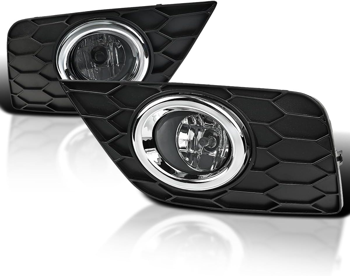 SPEC-D TUNING Clear Bumper Driving Fog Lights + Bulbs + Switch Compatible with 2016-2017 Nissan Sentra L+R Pair Assembly