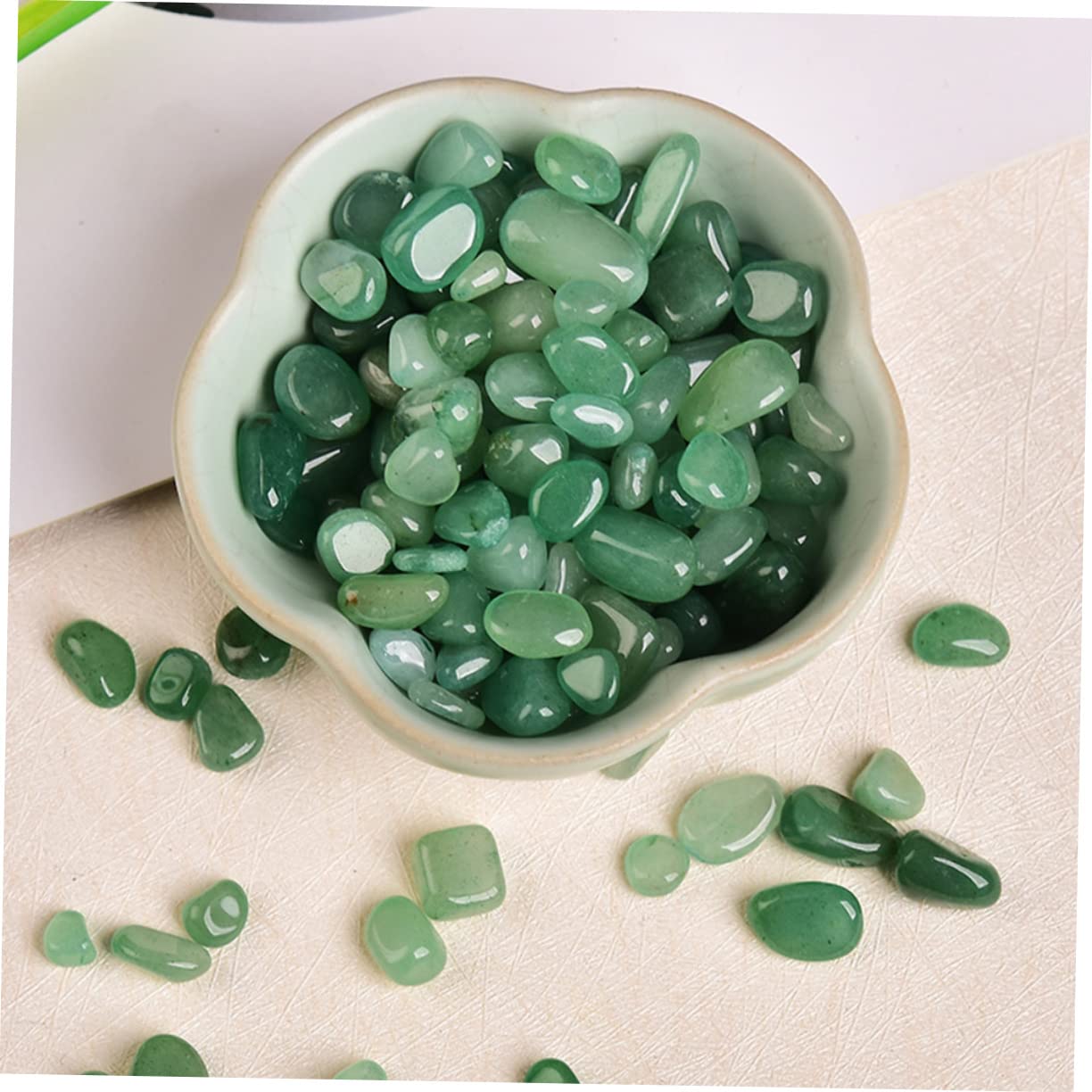 Ipetboom 1 Juego Grava de Jade aventurina jardinagem acuarios Accesorios para peceras Betta Piedras de Acuario decoración Vegetal florero Piedra a Granel Adornos de Grava de Acuario Pedazo