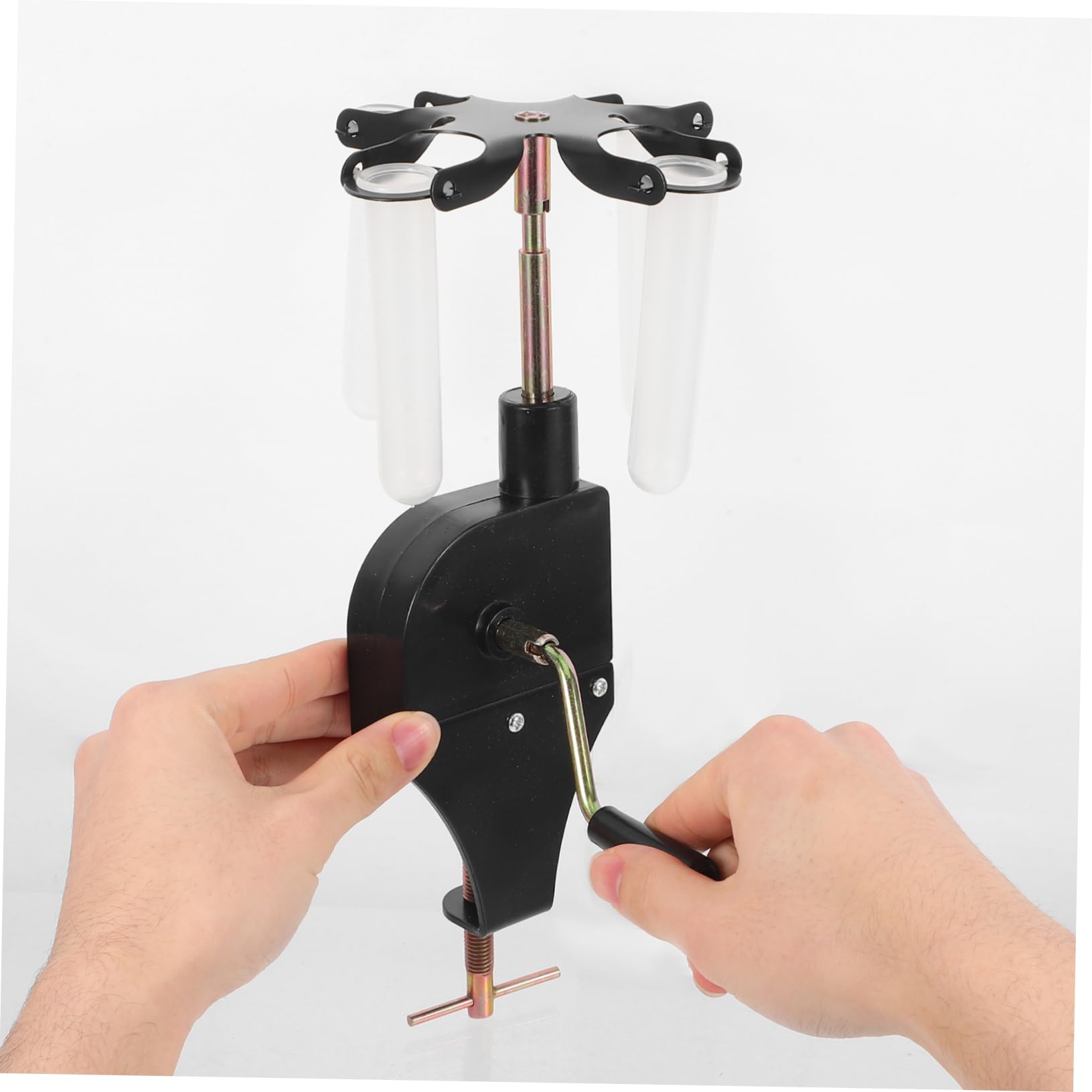 Luxshiny Centrifuga Alta Efficienza Separazione e Stabilità Manuale Nera in Plastica per Laboratorio Chimica per Esperimenti Scolastici e Uso Pratico in Laboratorio