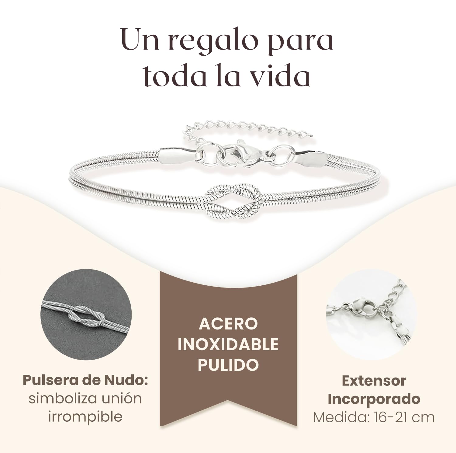 Pulsera Mamá de Acero Inoxidable con Tarjeta Dedicatoria para Dia de la Madre, Caja Lista para Entregar, Ideas de Regalos Para Madres, Elegante, Emotivo - 3