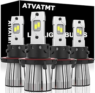 ATVATMT H13 LED Bulbs for Ford F250 F350 F450 F550 Super Duty Headlights, 9008 Low Beam + 9008 High Beam, Replacement OE 5C3Z13N021AA Halogen Head Light, 6500K Cool White, 4-Pack
